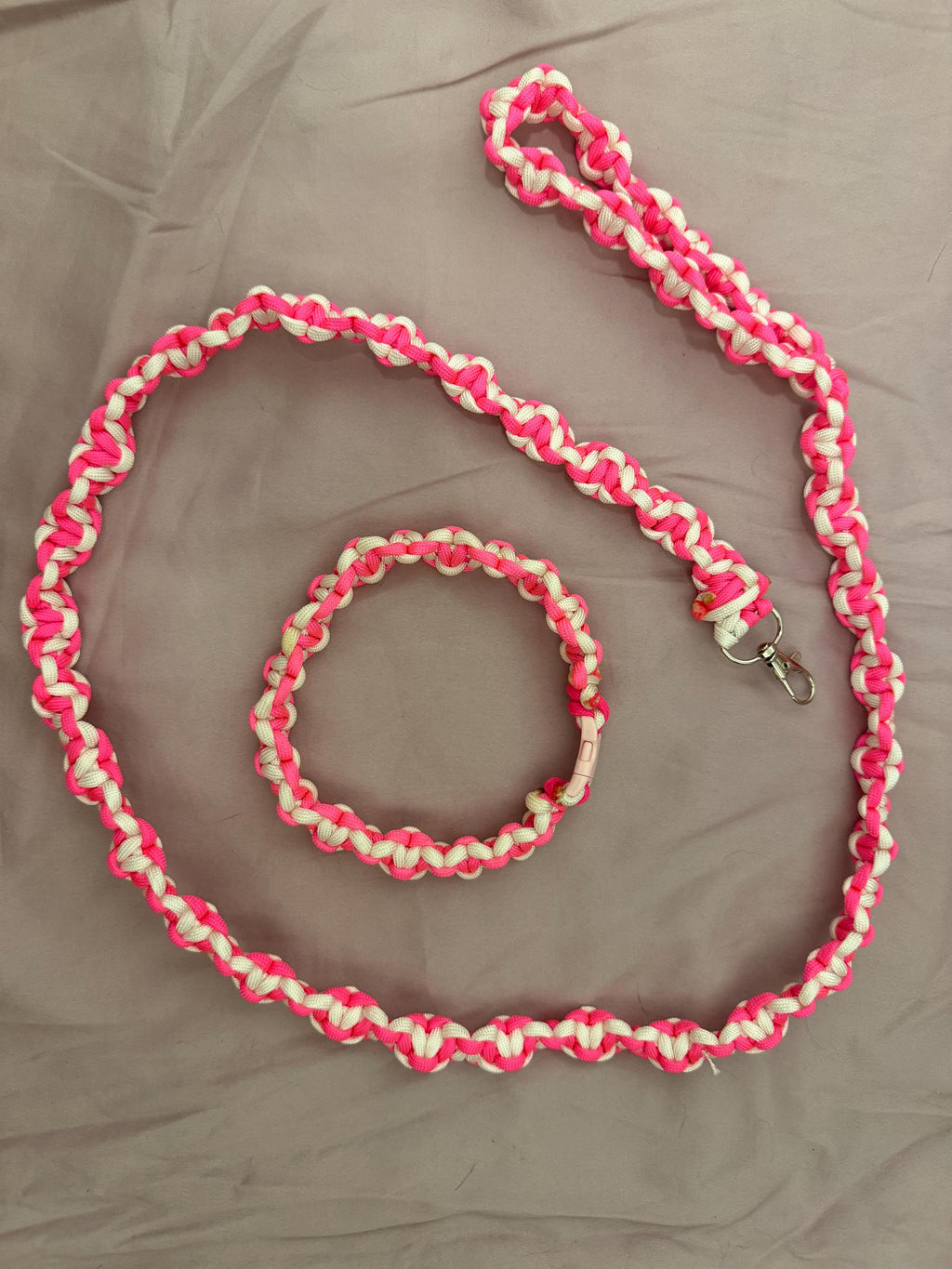 heart shaped braided leash and collar